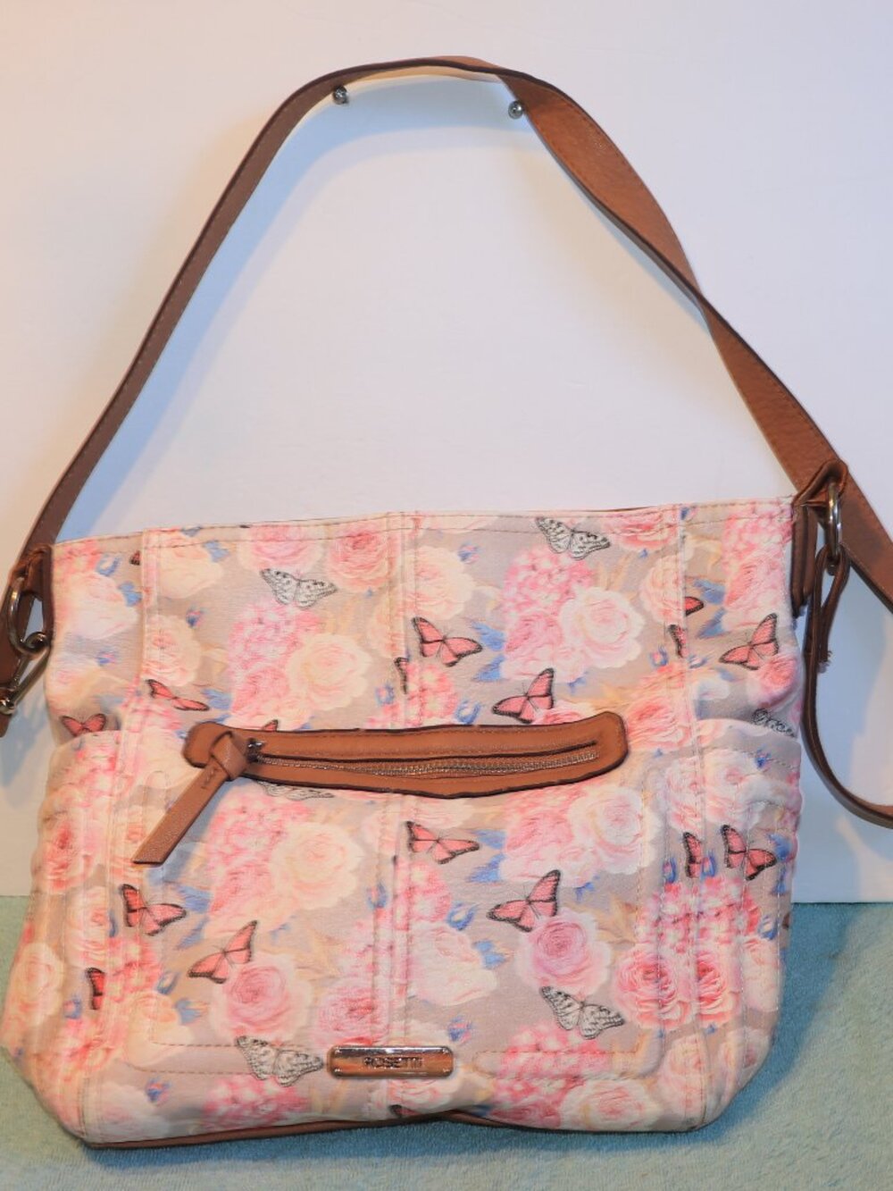 Large Rosetti Multicolor Butterfly Faux Leather Shoulder Bag